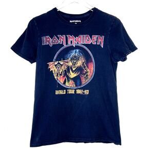 Iron Maiden World Tour 1982-83 Concert Tee Graphic T-Shirt Black SMALL